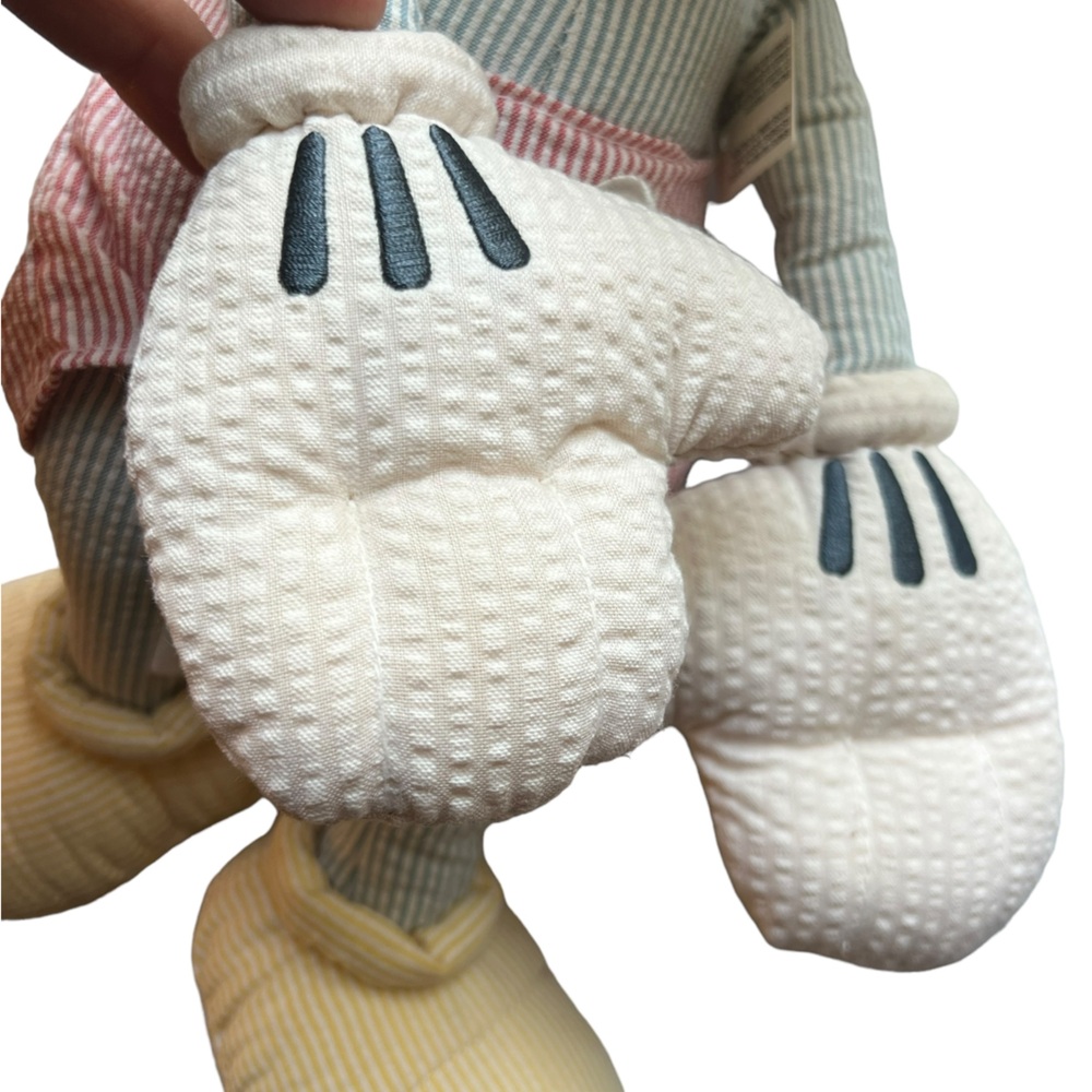 NWT Disney Store Seersucker Mickey Mouse Stuffed Plush Toy - Picture 4 of 6
